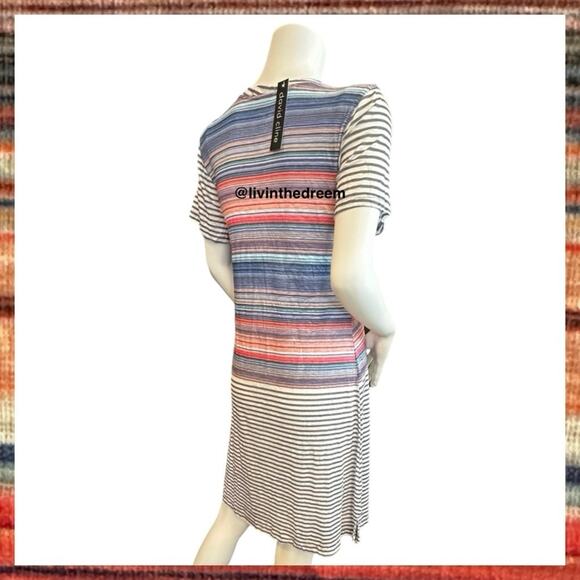 NWT David Cline V-Neck Short Sleeve T-Shirt Dress SZ Small Stripe $119 - Picture 7 of 14